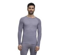 FALKE Wool-Tech Light Round Neck M L/s Sh lana hilo funcional secado rápido 1 pieza, Capa de base superior Hombre, Gris Grey-Heather 3757, S