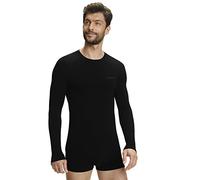 FALKE Wool-Tech Light Round Neck M L/s Sh lana hilo funcional secado rápido 1 pieza, Capa de base superior Hombre, Negro Black 3000, M