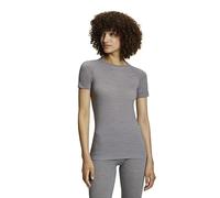 FALKE Wool-Tech Light Round Neck W S/s Ts lana hilo funcional secado rápido 1 pieza, Capa de base superior Mujer, Gris Grey-Heather 3757, XS