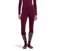 FALKE Wool-Tech Protective 3/4 W Ti Lana Hilo Funcional Secado rápido 1 Pieza, Capa de Base Inferior Mujer, Rojo Barolo 8526, S