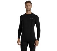 FALKE Wool-Tech Round Neck M L/s SH Lana Hilo Funcional Secado rápido 1 Pieza, Capa de Base Superior Hombre, Negro Black 3000, XL