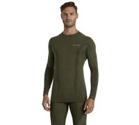 FALKE Wool-Tech Round Neck M L/s SH Lana Hilo Funcional Secado rápido 1 Pieza, Capa de Base Superior Hombre, Verde Olive 7830, S