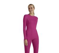 FALKE Wool-Tech Round Neck W L/S SH lana hilo funcional secado rápido calida 1 pieza, Capa de base superior Mujer, Morado (Radiant Orchid 8692), M