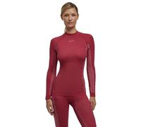 FALKE Wool-Tech Round Neck W L/s SH Lana Hilo Funcional Secado rápido, Capa de Base Superior Mujer, Rojo Red 8644 Trend, M