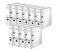 Falken, 15033922, Pack de 10 carpetas de plástico, Polipropileno, 8cm de ancho, A4, Blanco