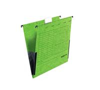 Falken 80004435, A4 carpetas colgantes con protectores de bordes, color Verde, Pack of 25