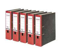 Falken - Archivador de reciclaje (5 unidades, 8 cm de ancho, DIN A4, lomo rojo, con anillas, archivador de papel), diseño de ángel azul