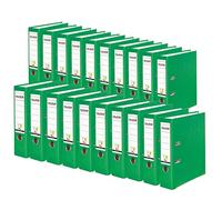 Falken - Archivadores de palanca de plástico PP de color, de 8 cm de ancho, tamaño A4, color pastel verde claro, archivadores de palanca veganos, archivadores con ranura para ranuras, 20 unidades