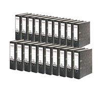 Falken Briefordner - Pack de 20 Carpetas recicladas, Archivador de 8 cm de ancho, DIN A4, Lomo Negro