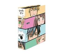 FALKEN - Carpeta con diseño de caras de manga, DIN A4, 8 cm de ancho, ranurada, vegana, fabricada en Alemania