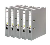 Falken Carpeta de polipropileno de colores, 3 y 5 unidades, color gris 5er Pack schmal