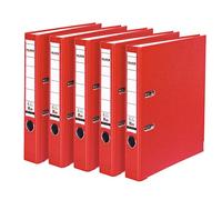 Falken Carpeta de polipropileno de colores, 3 y 5 unidades, color rojo 5er Pack schmal