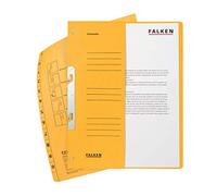 FALKEN - Clasificadora reciclado 1/2 tapa delantera para DIN A4, Autoridad 2 pliegues, 50 unidades, color amarillo