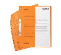FALKEN - Clasificadora reciclado 1/2 tapa delantera para DIN A4, Autoridad 2 pliegues, 50 unidades, color naranja