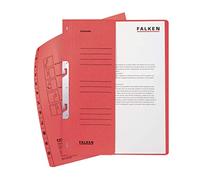FALKEN Falken - Juego de 50 carpetas de cartón reciclado con media tapa frontal y encuadernación para DIN A4, color rojo