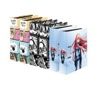 Falken - Juego de 6 carpetas de diseño manga surtidas, fabricadas en Alemania, 8 cm de ancho, DIN A4, carpeta vegana, carpeta de cartas, carpeta de oficina, carpeta de plástico, carpeta ranurada
