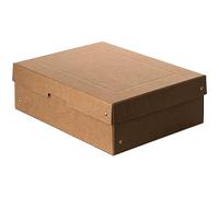 FALKEN Original PureBox Nature. Fabricado en Alemania. 100 mm de alto, DIN A4. Caja de almacenamiento con tapa de cartón resistente. Caja de regalo vegana. Caja de transporte multiusos