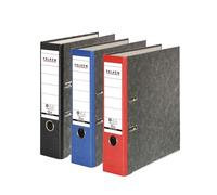 Falken Pack de 3 Archivadores de reciclaje, Fabricado en Alemania, 8 cm, DIN A4, surtido en colores, con cubierta exterior de papel marmoleado, interior de papel y con etiqueta de lomo adhesiva