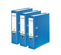 Falken Pack de 3 Archivadores PP-Color, Fabricado en Alemania, 8 cm, DIN A4, aguamarina, cubierta exterior de plástico, interior de papel, con etiqueta de lomo intercambiable