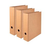 Falken Pack de 3 Archivadores Pure Nature, Made in Germany, 8 cm, Formato DIN A4, Color Marrón, Vegano, de estilo minimalista, más resistentes y duraderos, de cartón natural sin tratar