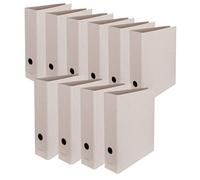 FALKEN Pure Raw - Archivador vegano (10 unidades, 8 cm de ancho, DIN A4, color gris natural, purista, ecológico, ecológico, carpeta de oficina Briefordner, 22001576