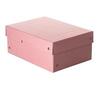 FALKEN PureBox - Caja de almacenaje con tapa (100 mm de alto, DIN A5, cartón resistente), color rosa