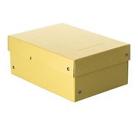 FALKEN PureBox - Caja de almacenaje con tapa (100 mm de alto, DIN A5, cartón resistente, vegano), color amarillo