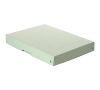 FALKEN PureBox - Caja de almacenaje con tapa (40 mm de alto, DIN A4, cartón resistente, vegano), color verde