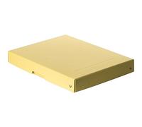 Falken PureBox - Caja de almacenaje con tapa de cartón resistente, fabricado en Alemania, 40 mm de alto, DIN A4, color amarillo, caja de cartón resistente, caja de regalo vegana, caja de transporte,