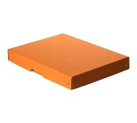 FALKEN PureBox - Caja de almacenamiento original de cartón resistente, hecha en Alemania, 40 mm de alto, DIN A4, color naranja, con tapa, caja de regalo vegana, caja de transporte multiusos