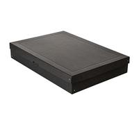 Falken PureBox Black Made in Germany, 100 mm de alto, DIN A2. Caja de almacenamiento con tapa de cartón reciclado estable, Ángel azul, vegano, caja de regalo, caja de transporte, caja multiusos