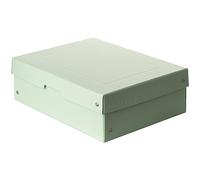 Falken PureBox Pastel - Caja de almacenaje con tapa de cartón resistente, fabricada en Alemania, 100 mm de alto, DIN A4, color verde