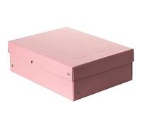 Falken PureBox Pastel - Caja de almacenaje con tapa de cartón resistente, fabricada en Alemania, 100 mm de alto, DIN A4, color rosa