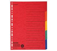 Falken - Separadores de cartón para documentos (DIN A4+, 24,5 x 30 cm, altura completa, 12 piezas, 2 x 6 colores, para archivar fundas de prospecto)