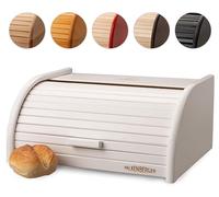FALKENBERGER Panera de madera de haya blanca, 39 x 29 x 18 cm, con tapa enrollable, hecha a mano