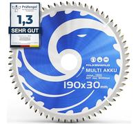 FALKENWALD Disco Sierra Circular 190 x 30 mm - Madera, Metal, Aluminio | Disco sierra circular 190mm multimaterial - hoja de sierra circular 190 mm, 60 dientes, orificio 30mm