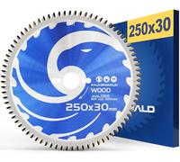 FALKENWALD Disco Sierra Circular 250 x 30 mm - 80 Dientes | Disco sierra circular 250x30 para madera - 80 dientes HM, corte fino, compatible Bosch Metabo