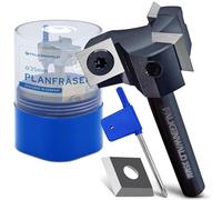 Falkenwald Fresa planadora de 8 mm para madera, diámetro de 35 mm, fresadora para fresadora de acero de tungsteno con placa de repuesto, ideal para fresado plano/fresado de ranuras/fresado de cantos