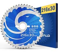 FALKENWALD ® Hoja de sierra 216 x 30 mm, ideal para acero - Hoja de sierra circular 216 x 30, compatible con Bosch GCM 8, Makita - 216 30, acero de carburo de tungsteno de