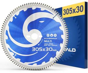 FALKENWALD - Hoja de Sierra Circular 305 x 30 mm - Ideal para Madera - Metal y Aluminio - Disco de Corte compatible con Sierra Tronzadora y Sierra Circular de Bosch, DeWalt & ATIKA