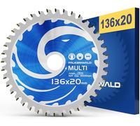FALKENWALD ® Hoja de sierra circular de 136 x 20 mm, ideal para madera, metal y aluminio, hoja de sierra circular de mano compatible con sierra de inmersión y sierra circular de Bosch & Makita