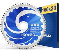 FALKENWALD® Hoja de sierra circular de 160 x 20 mm Batería Multi - Para madera, metal, plástico y aluminio - Compatible con Bosch PKS 54 y otras marcas