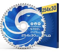 FALKENWALD ® Hoja de sierra circular de 254 x 30 mm, ideal para acero, 254 x 30 cm, compatible con sierra de inmersión y sierra circular de Bosch & Makita, 254 x 30 mm, hoja de sierra de metal para