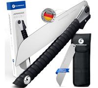 Falkenwald Sierra japonesa plegable - Sierra de madera + 2 x hojas de sierra 7TPI, 17TPI + bolsa - Ideal para el mecanizado de madera - Sierra de mano para sección transversal y longitudinal -