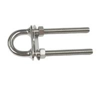 FALKIN Amarre de Perno en U con Ojo de popa de Barco de Acero Inoxidable, diámetro de 3/8 Pulgadas, Hardware Marino de Longitud de Rosca de 2-1/2 Pulgadas