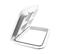 FALKIN Cubierta de escotilla de Acceso a Cubierta ABS 240X358MM, Cubierta de inspección Antideslizante Anti-UV Impermeable, Accesorios de escotilla de Cubierta de yate for Barco Marino RV(White)