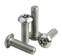 FALKIN M2 M2.5 M3 M4 M5 M6 M8 M10 Stainless Steel Button Round Head Six Lobe Tamper Proof Anti Theft Security Screw With Pin(25mm,M2.5(50pcs))