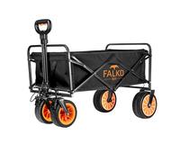 FALKO GO Carretilla eléctrica plegable Genius, neumáticos anchos para todas las superficies, carretilla manual con motor, carretilla de jardín, carretilla de playa para excursiones, camping, plegable