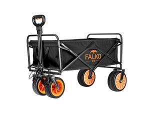 FALKO GO Carretilla eléctrica plegable Genius, neumáticos anchos para todas las superficies, carretilla manual con motor, carretilla de jardín, carretilla de playa para excursiones, camping, plegable