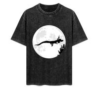 Falkor Flying to The Moon The Neverending Story X Et Scene Mens Black Graphic tee Printed Unisex T-Shirt Black 3XL